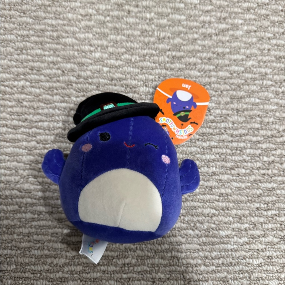 Squishmallows Purple Penguin with Black Hat